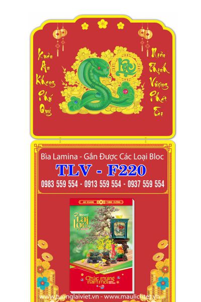 Bìa Treo Lịch Bloc Laminate Chữ Lộc